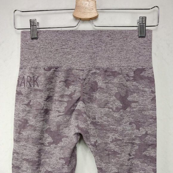 Gymshark Leggings Medium Purple Mauve Camo Seamless High Waist Workout Athletic - Picture 6 of 12